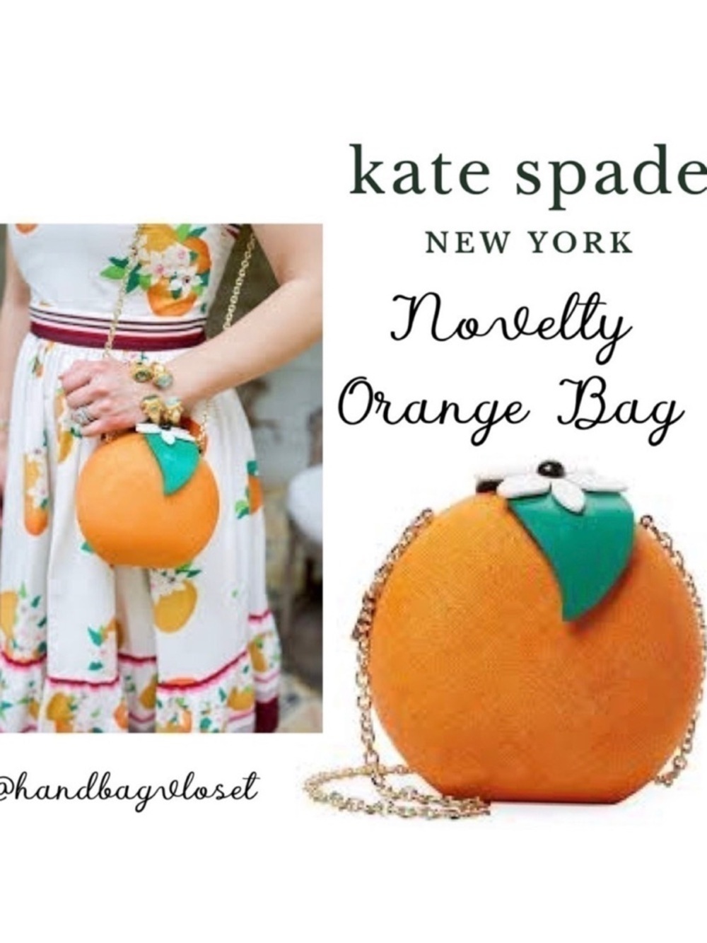 Kate Spade Orange Fruit Spice Things Up Novelty Straw Crossbody Purse Handbag